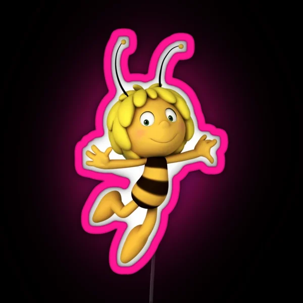 Maya The Bee And Her Best Friend Having Great Adventures Dj Electronic RGB Neon Sign