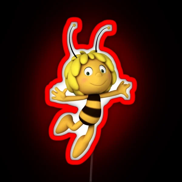 Maya The Bee And Her Best Friend Having Great Adventures Dj Electronic RGB Neon Sign