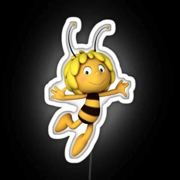 Maya The Bee And Her Best Friend Having Great Adventures Dj Electronic RGB Neon Sign