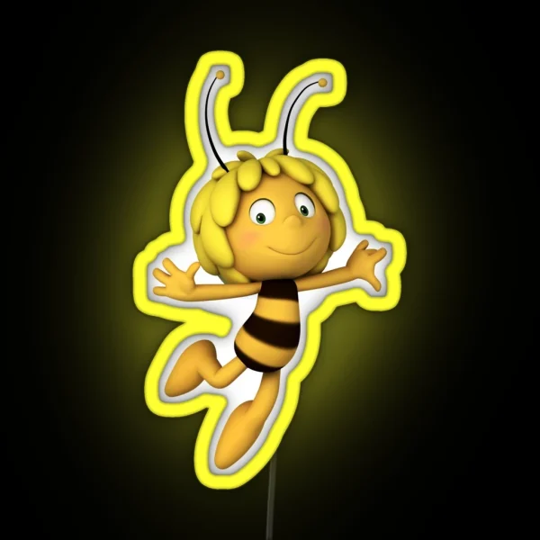 Maya The Bee And Her Best Friend Having Great Adventures Dj Electronic RGB Neon Sign