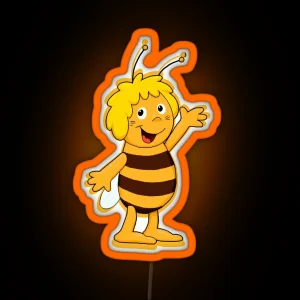 Maya The Bee And Her Best Friend Having Great Adventures Vintage Cartoons Dj Electronic RGB Neon Sign