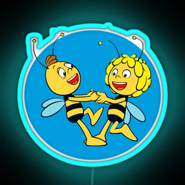 Maya The Bee And Her Best Friend Having Great RGB Neon Sign