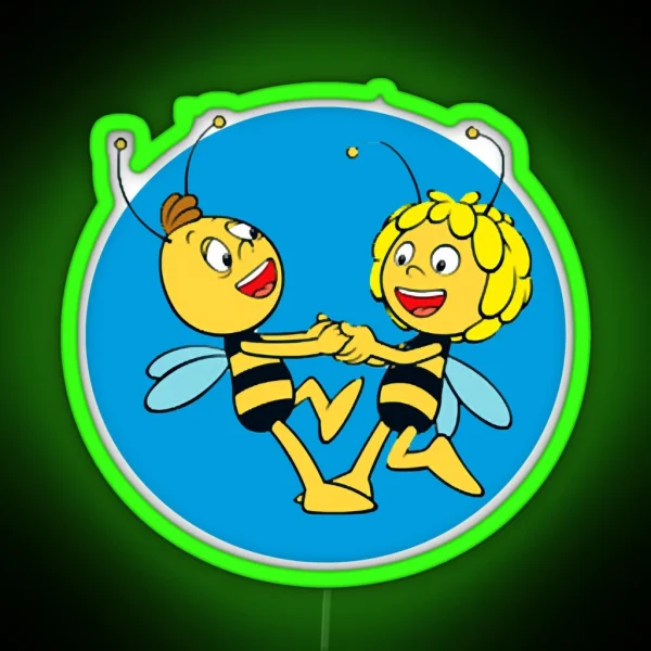 Maya The Bee And Her Best Friend Having Great RGB Neon Sign