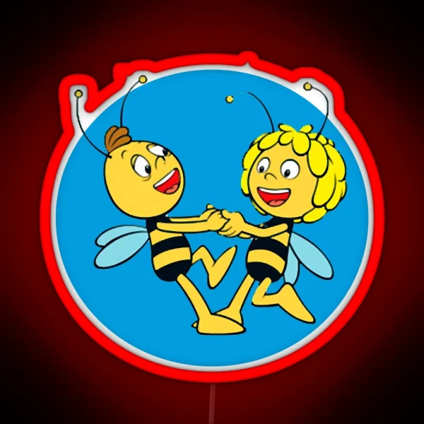 Maya The Bee And Her Best Friend Having Great RGB Neon Sign