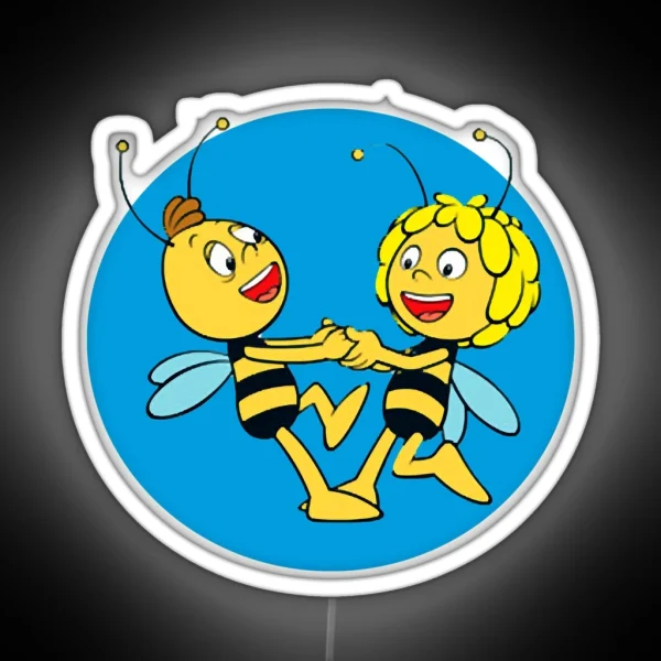 Maya The Bee And Her Best Friend Having Great RGB Neon Sign