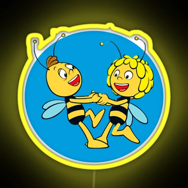 Maya The Bee And Her Best Friend Having Great RGB Neon Sign