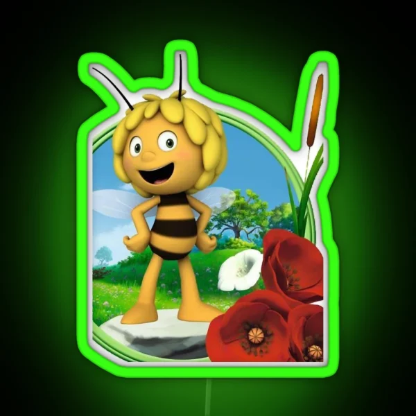 Maya The Bee And Her Best Friend Having Great Adventuresmusic RGB Neon Sign