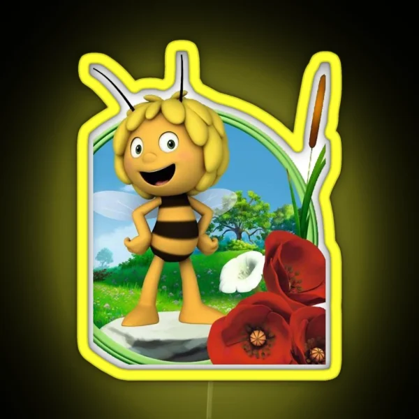 Maya The Bee And Her Best Friend Having Great Adventuresmusic RGB Neon Sign