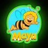 Maya the Bee and her best friend having great adventures vintage RGB neon sign.