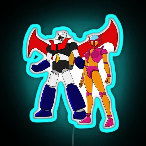 Mazinger Z And Afrodita A RGB Neon Sign