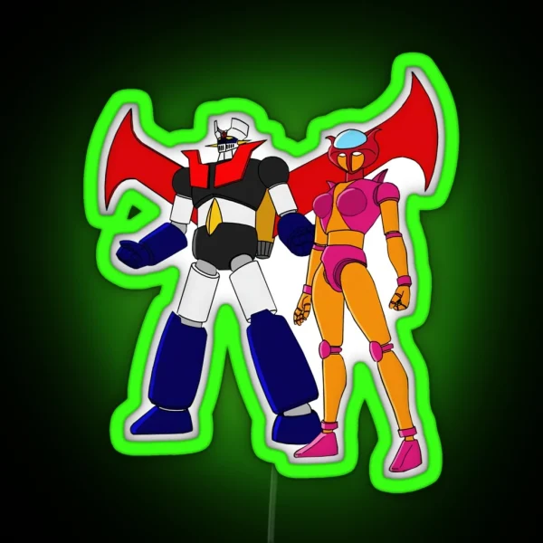 Mazinger Z And Afrodita A RGB Neon Sign