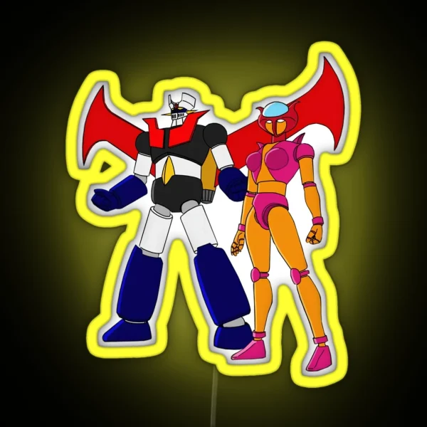 Mazinger Z And Afrodita A RGB Neon Sign