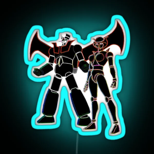 Mazinger Z And Afrodita A Tron Style RGB Neon Sign