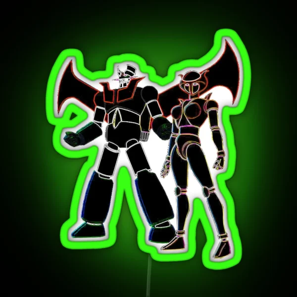 Mazinger Z And Afrodita A Tron Style RGB Neon Sign