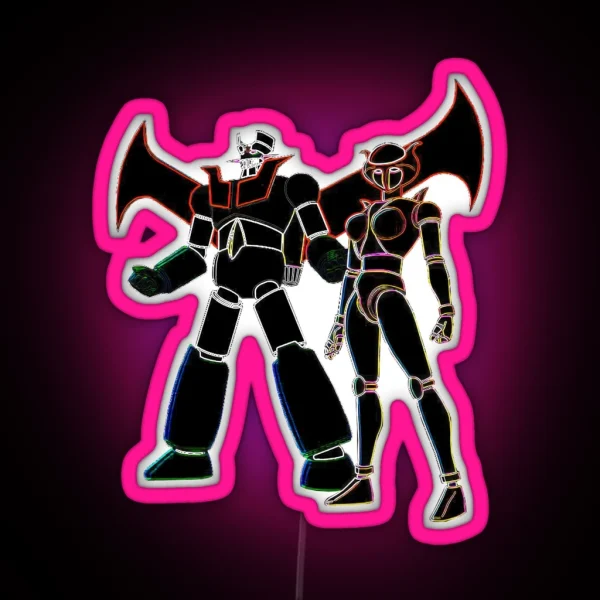 Mazinger Z And Afrodita A Tron Style RGB Neon Sign