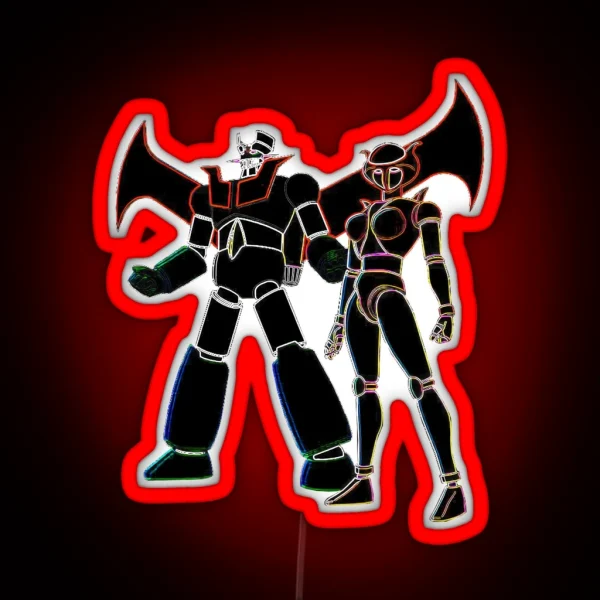 Mazinger Z And Afrodita A Tron Style RGB Neon Sign