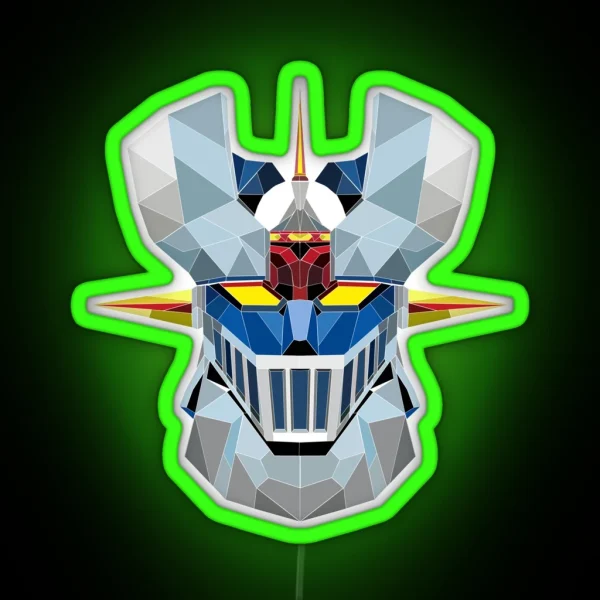 Mazinger Z Linear Low Poly RGB Neon Sign