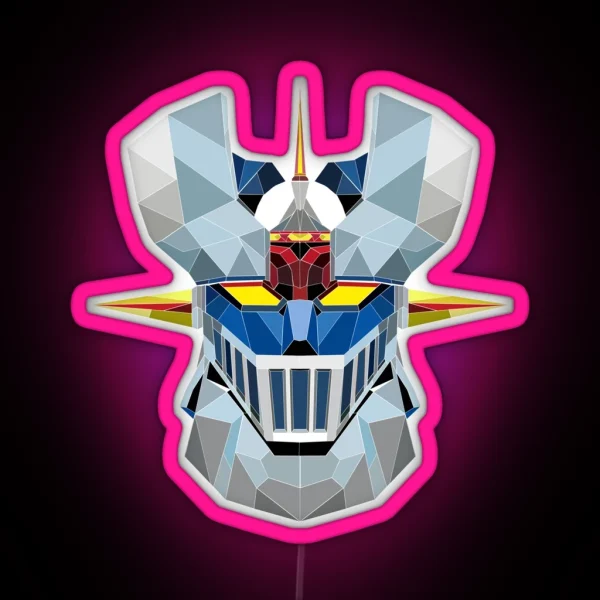 Mazinger Z Linear Low Poly RGB Neon Sign