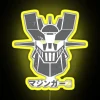Mazinger-Z neon sign with vibrant RGB lighting - colorful and eye-catching anime design featuring a yellow glow.