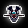 Mazinger Z neon sign RGB vibrant glowing white anime-inspired giant robot.