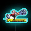 Mazinger Z RGB neon sign with vibrant blue glow - Anime mech design.