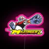 rgb neon sign mazinger z vibrant pink lights anime style design