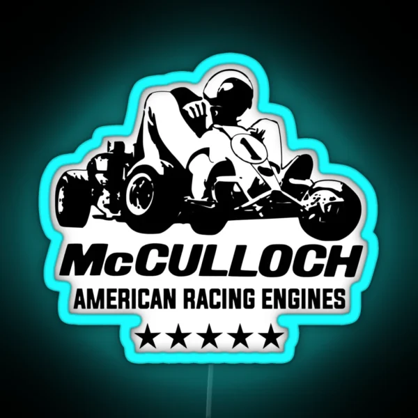 Mcculloch American Racing Engines Vintage Karting RGB Neon Sign
