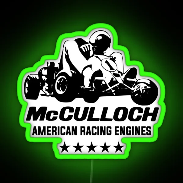 Mcculloch American Racing Engines Vintage Karting RGB Neon Sign
