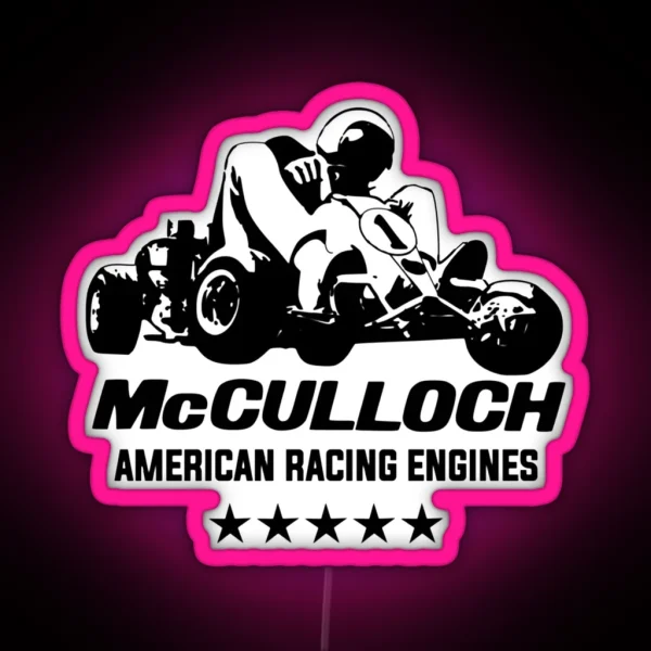 Mcculloch American Racing Engines Vintage Karting RGB Neon Sign