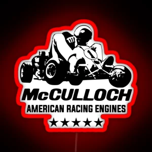 Mcculloch American Racing Engines Vintage Karting RGB Neon Sign