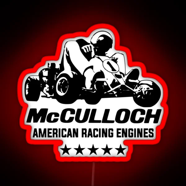 Mcculloch American Racing Engines Vintage Karting RGB Neon Sign