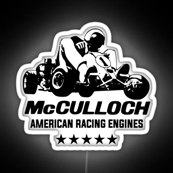 Mcculloch American Racing Engines Vintage Karting RGB Neon Sign