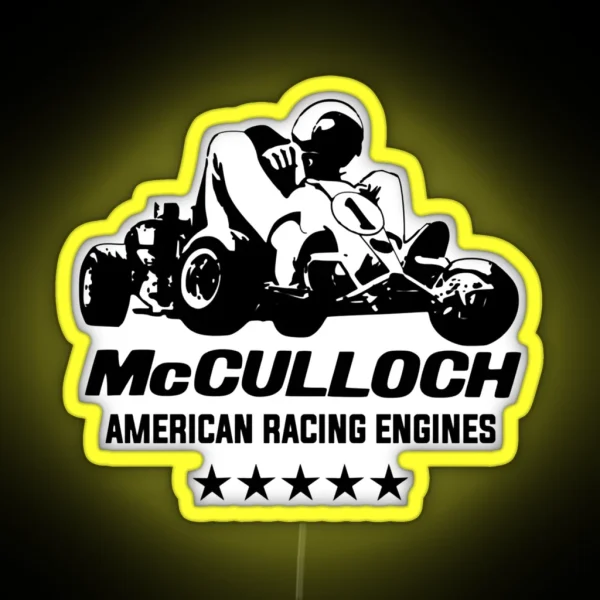 Mcculloch American Racing Engines Vintage Karting RGB Neon Sign