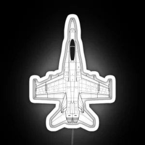 Mcdonnell Douglas F 18 Hornet Blueprint RGB Neon Sign