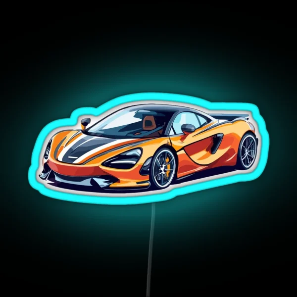 Mclaren 750S Cartoon Design RGB Neon Sign