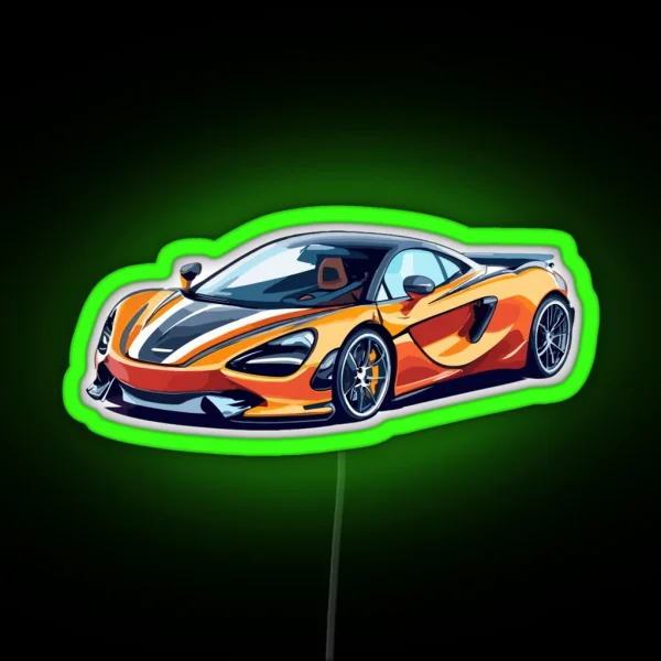 Mclaren 750S Cartoon Design RGB Neon Sign