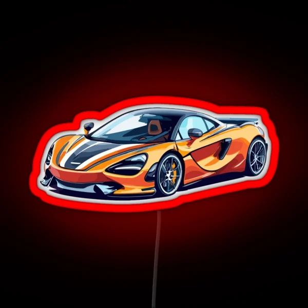 Mclaren 750S Cartoon Design RGB Neon Sign