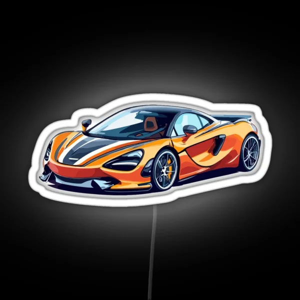 Mclaren 750S Cartoon Design RGB Neon Sign