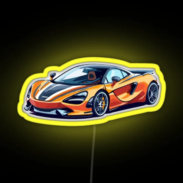 Mclaren 750S Cartoon Design RGB Neon Sign