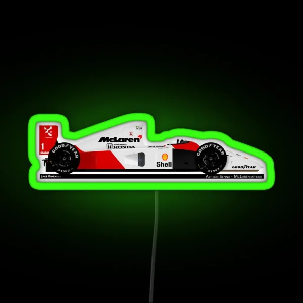 Mclaren MP4 6 Ayrton Senna RGB Neon Sign