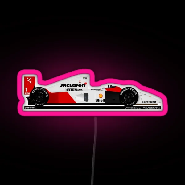 Mclaren MP4 6 Ayrton Senna RGB Neon Sign