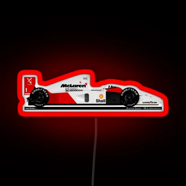 Mclaren MP4 6 Ayrton Senna RGB Neon Sign