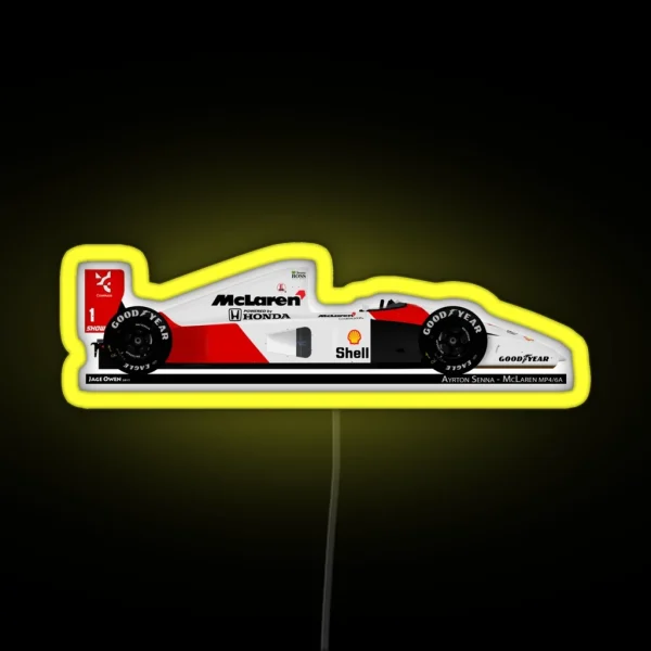 Mclaren MP4 6 Ayrton Senna RGB Neon Sign