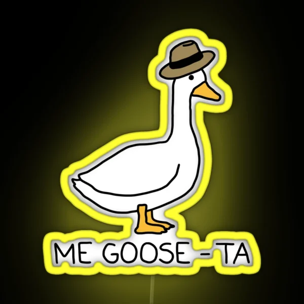 Me Goose Ta Funny Mexican Spanish Goose Pun RGB Neon Sign