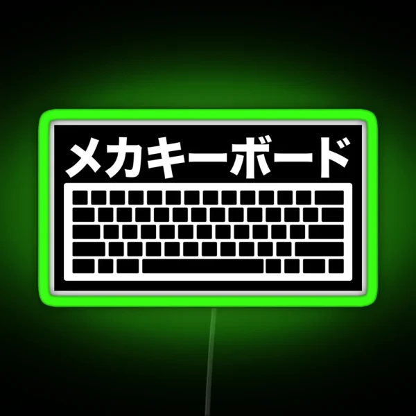 Mechanical Keyboard Led Katakana Jdm Japanese Black RGB Neon Sign