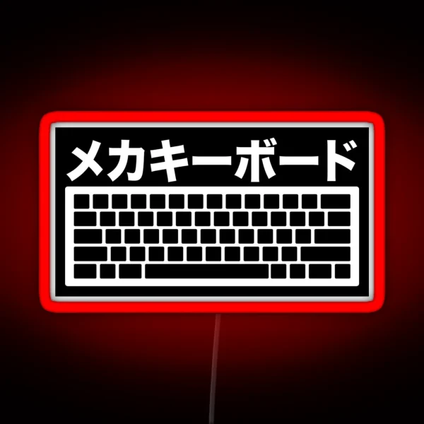 Mechanical Keyboard Led Katakana Jdm Japanese Black RGB Neon Sign