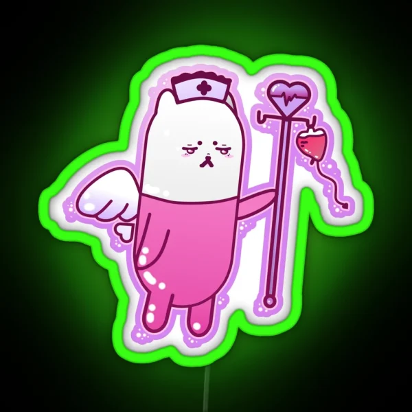 Medi Kawaii Menhera Nurse Puppill RGB Neon Sign