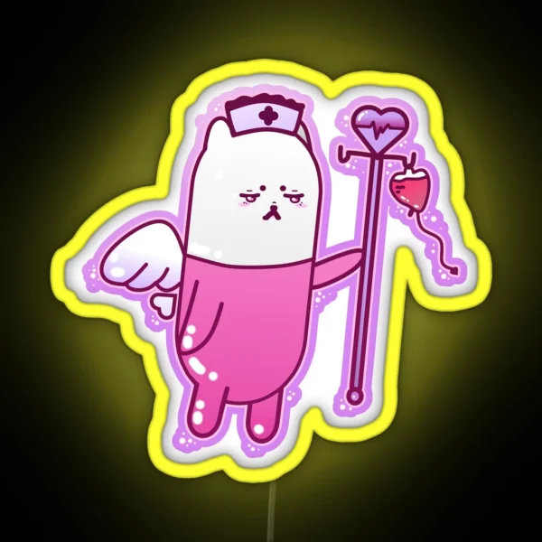 Medi Kawaii Menhera Nurse Puppill RGB Neon Sign