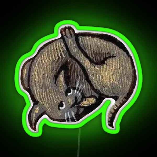 Medieval Cat Meme RGB Neon Sign