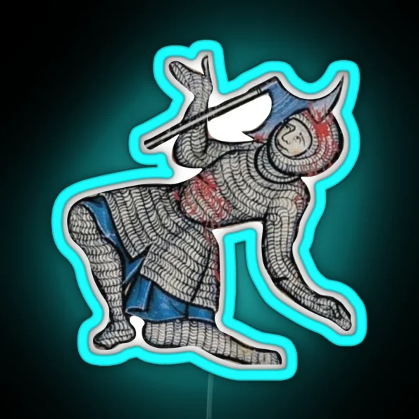 Medieval Knight Meme RGB Neon Sign